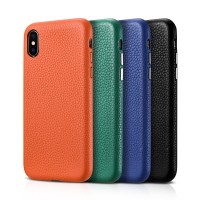 OEM Logo Color Custom Leather Phone Back Cover for iPhone X